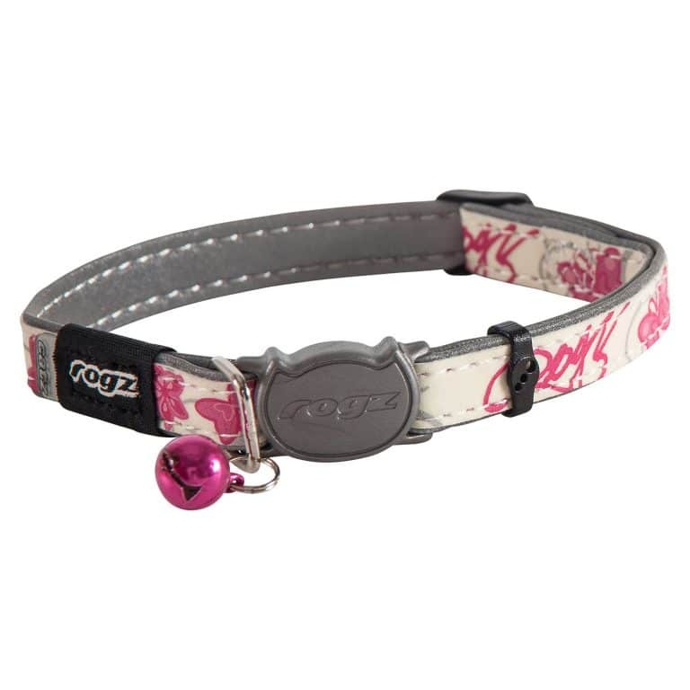 Rogz Catz GlowCat Halsband S Pink Butterflies Boyun Tasması