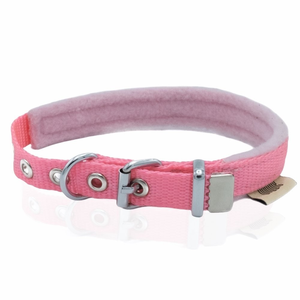 Doggie Polar Dokumadan El Yapımı Köpek Boyun Tasması 1.5x20-25 Cm Pembe