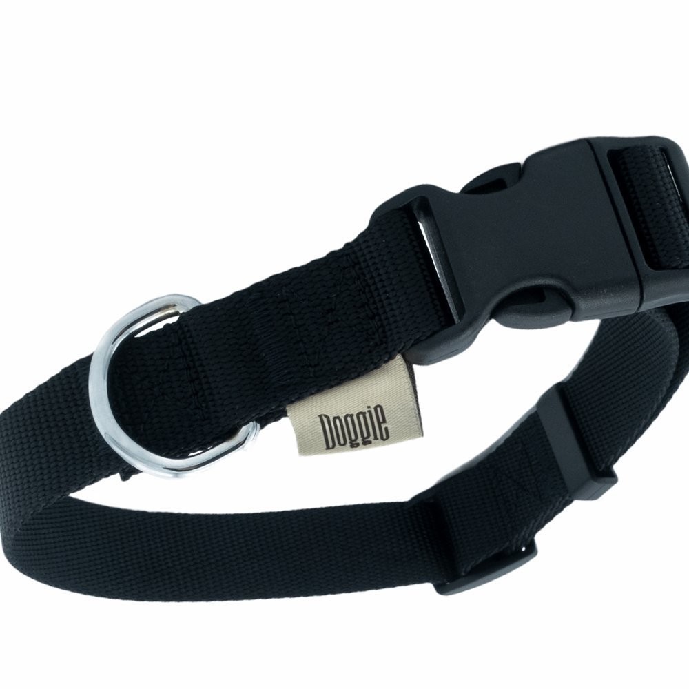 Doggie Ayarlanabilir Özellikli Dokumadan El Yapımı Köpek Boyun Tasması 2.5x40-50 Cm Siyah