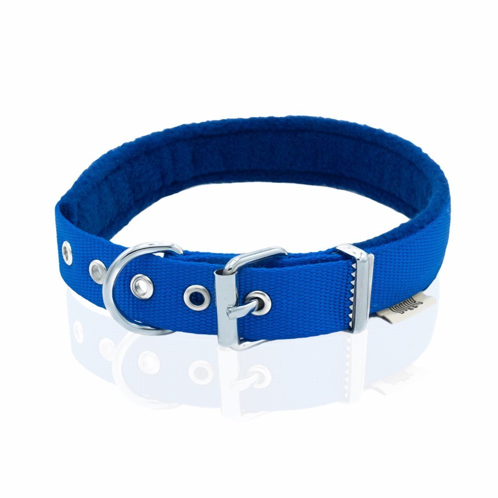 Doggie Polar Dokumadan El Yapımı Köpek Boyun Tasması 2.5x42-50 Cm Royal Mavi