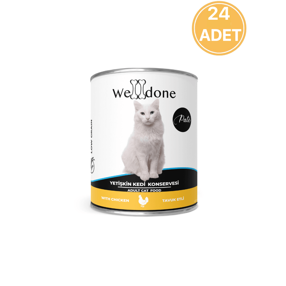 Welldone Tavuklu Yetişkin Kedi Konservesi 415 Gr (24 Adet)