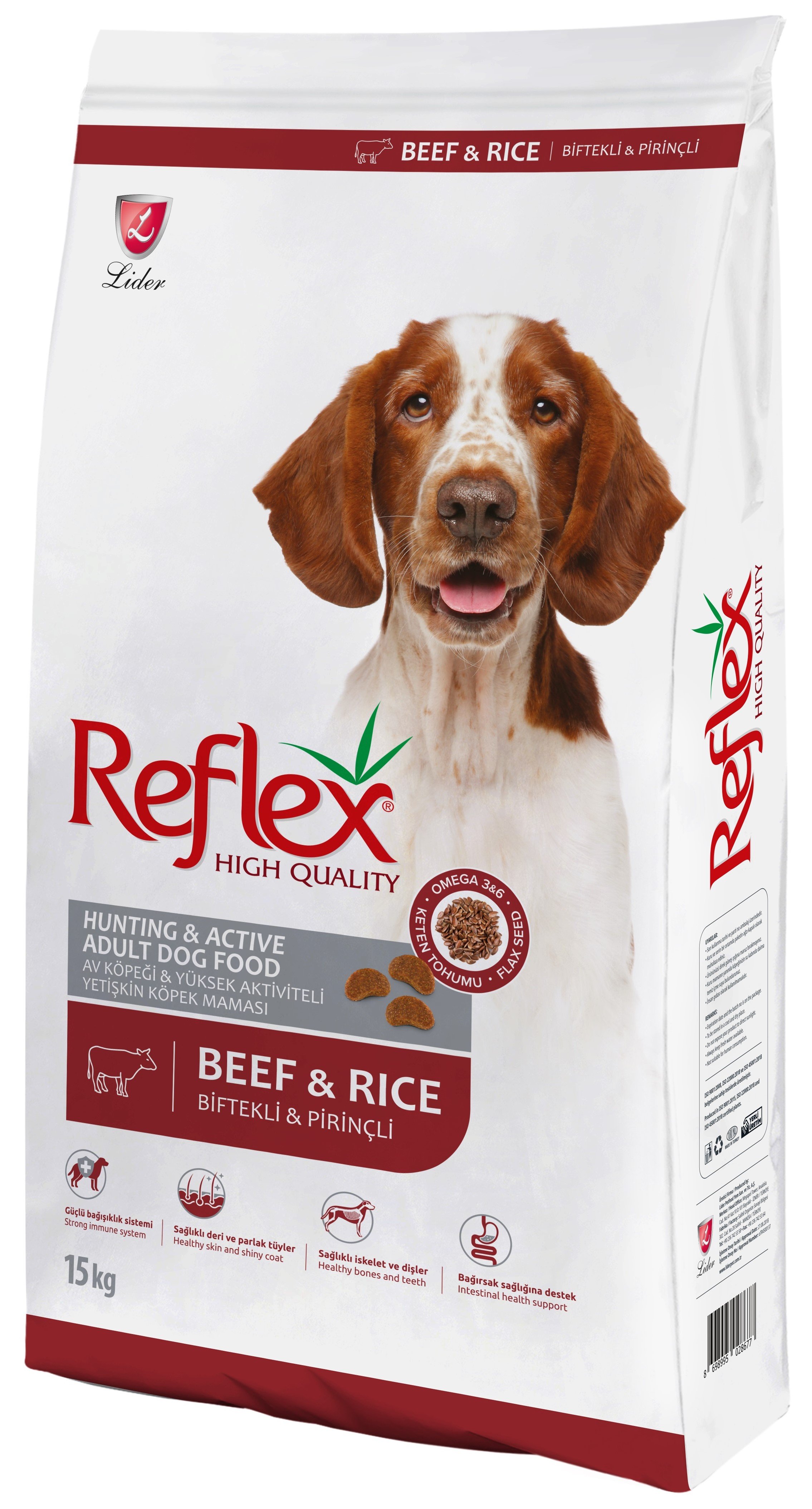 Reflex Yüksek Enerjili Biftekli Ve Pirinçli Yetişkin Köpek Maması 15 Kg