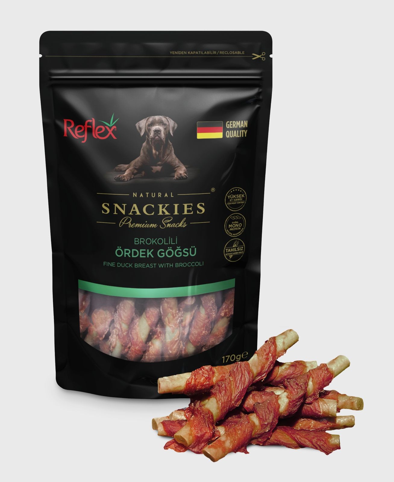 Reflex Snackies Brokolili Ördek Göğsü Köpek Ödülü 170 Gr