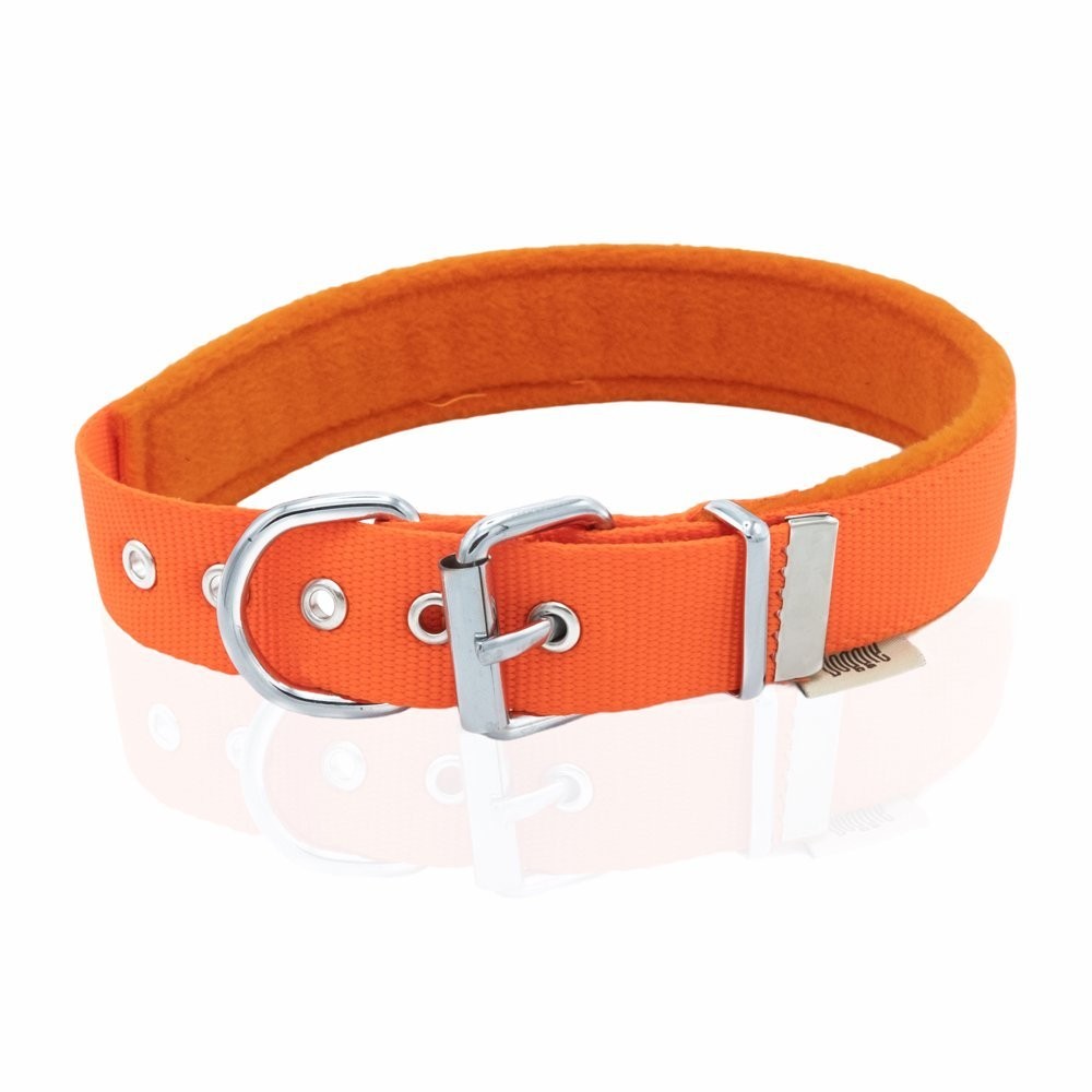 Doggie Polar Dokumadan El Yapımı Köpek Boyun Tasması 3x42-50 Cm Turuncu