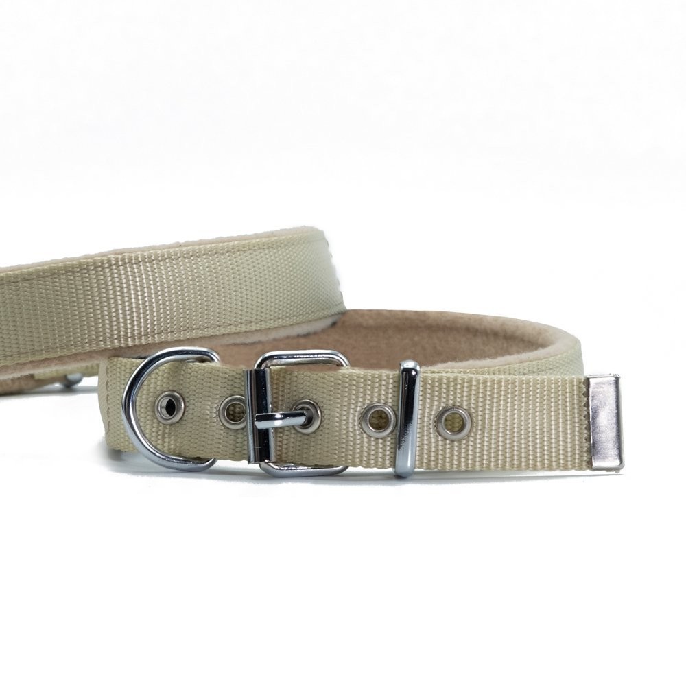 Doggie Polar Dokumadan El Yapımı Köpek Boyun Tasması 2.5x42-50 Cm K.Haki