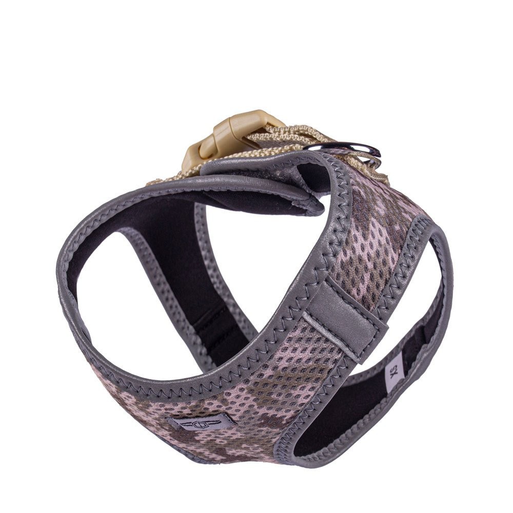 Doggie Havalı Dokuma Reflektör Serisi Küçük Irk Göğüs Tasması Kamuflaj XS-30-34 Cm