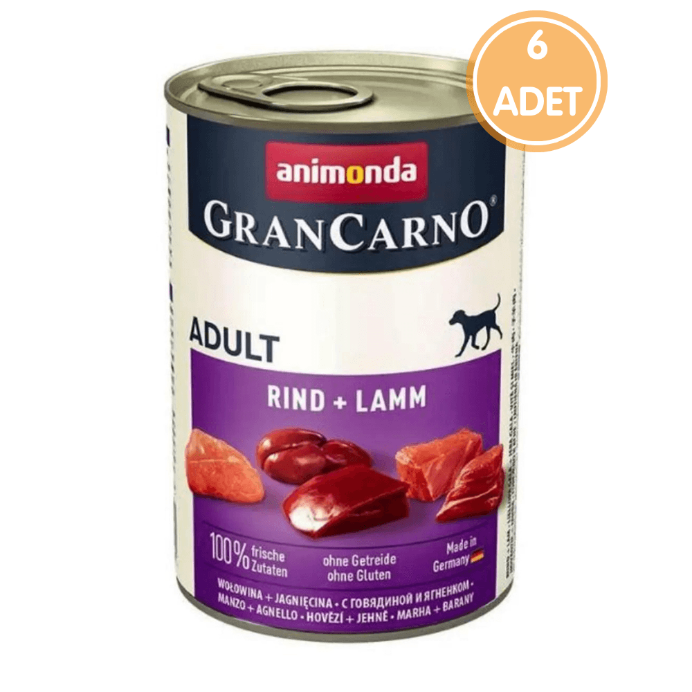 Animonda Gran Carno Sığır ve Kuzu Etli Konserve Köpek Maması 400 Gr (6 Adet)