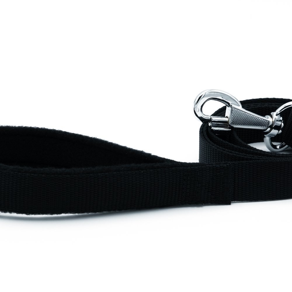 Doggie Polar Dokumadan El Yapımı Köpek Gezdirme Kayışı 2.5x120 Cm Siyah