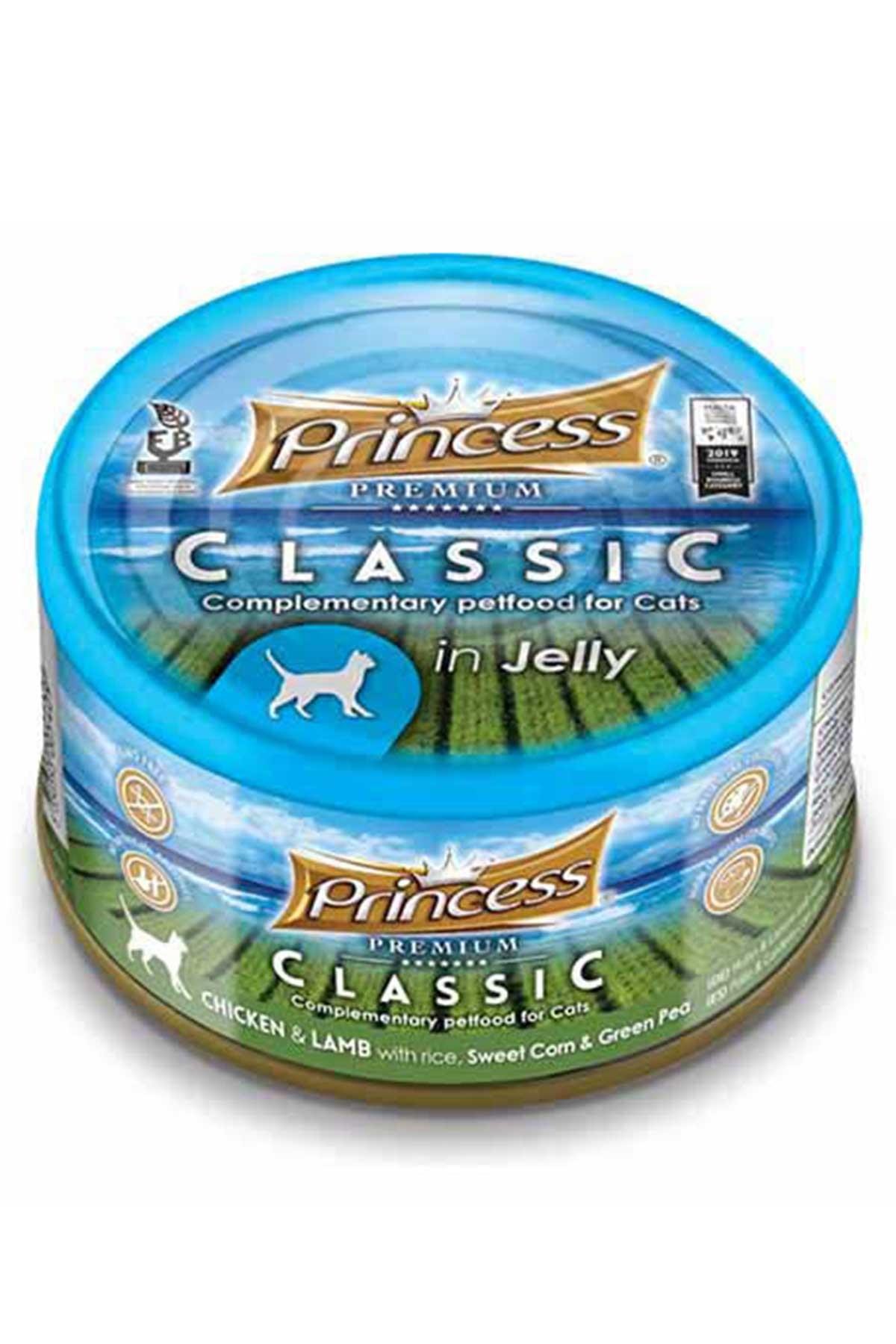 Princess Classic Tavuk Etli Kuzu Etli Mısırlı Bezelyeli ve Pirinçli Yetişkin Kedi Konservesi 170 Gr