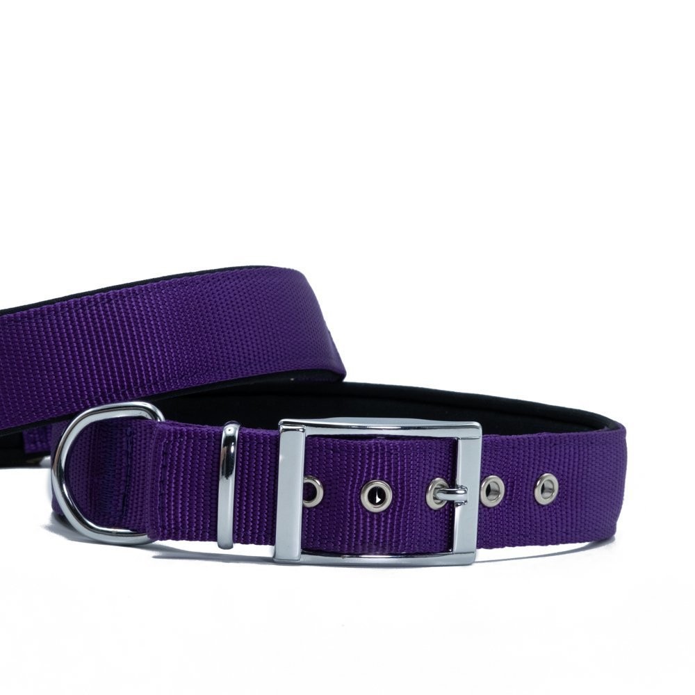 Doggie Elit Dokumadan El Yapımı Köpek Boyun Tasması 3x42-50 Cm Mor