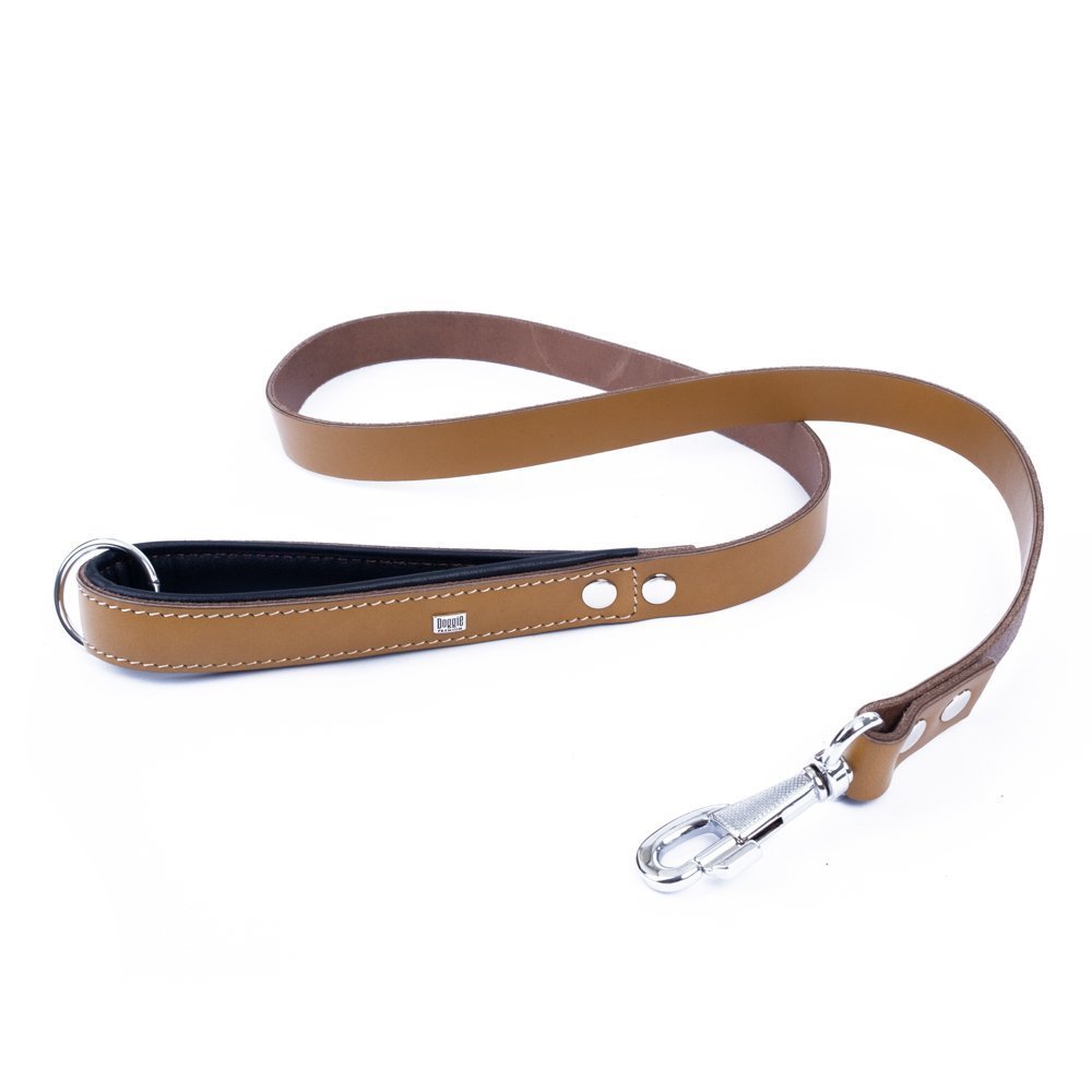 Doggie Firstclass Gerçek Deriden El Yapımı Köpek Gezdirme Kayışı 2.5x120 Cm Camel