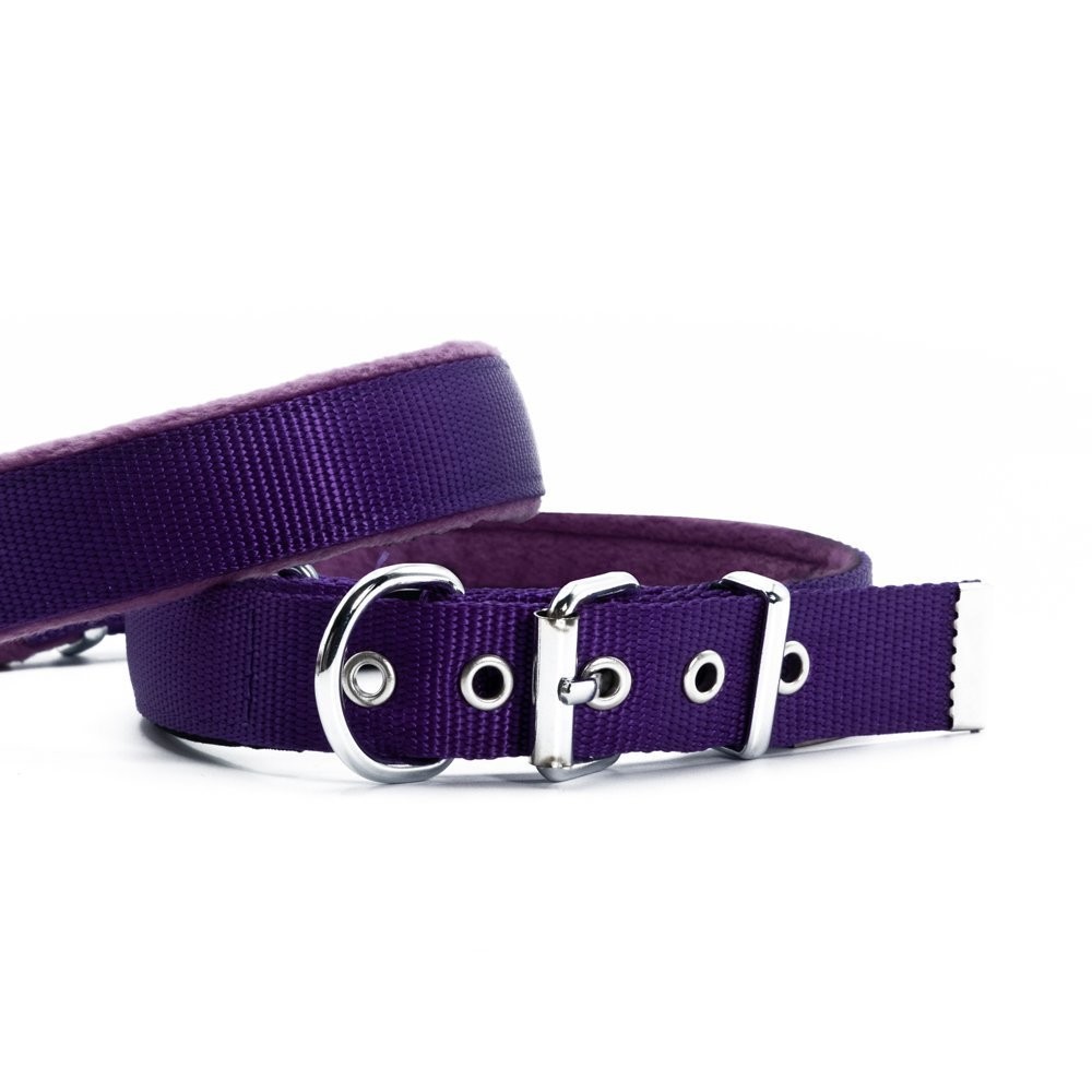 Doggie Polar Dokumadan El Yapımı Köpek Boyun Tasması 2.5x42-50 Cmcm Mor