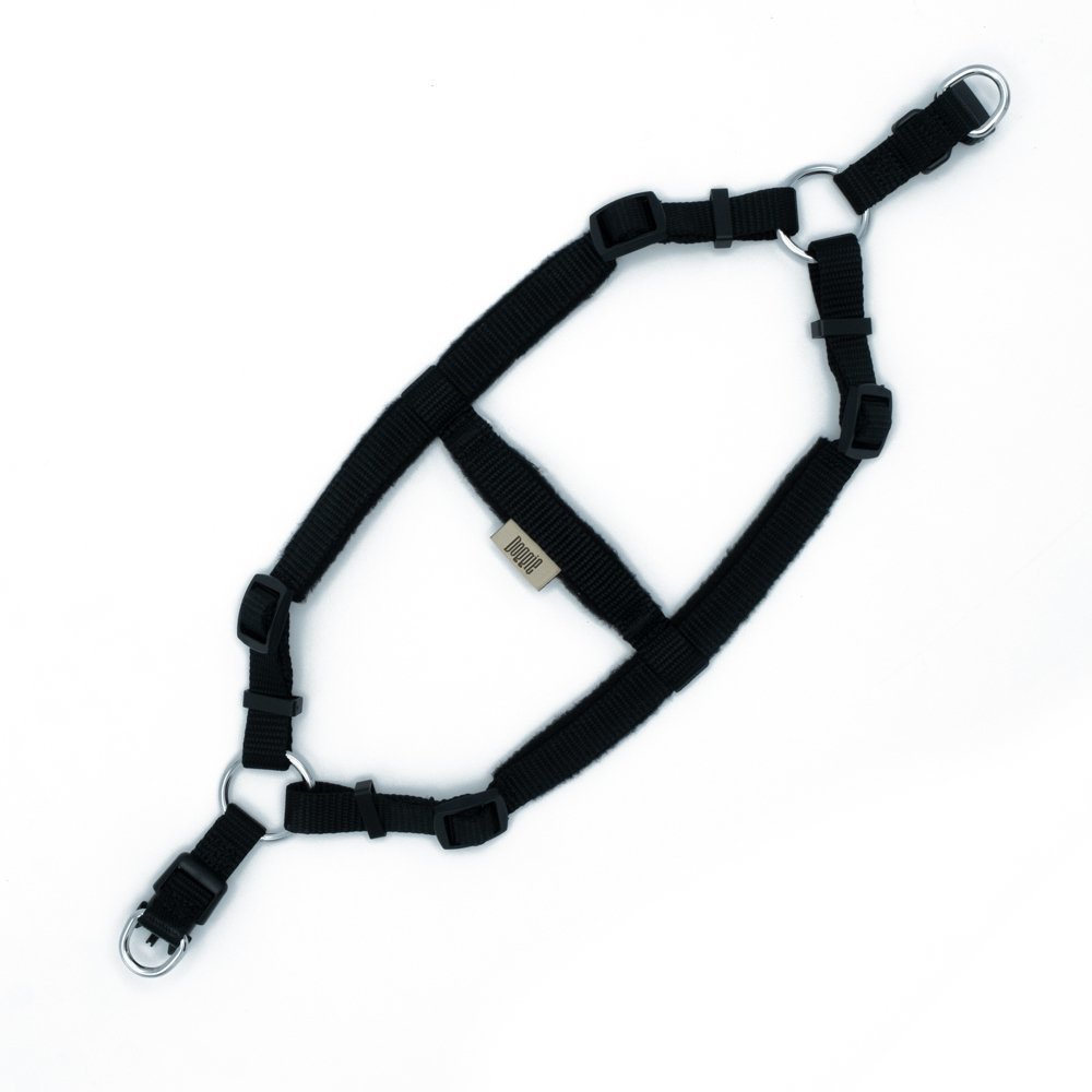 Doggie Polar Dokumadan El Yapımı Ronin Model Köpek Göğüs Tasması S-1.5x40-45 Cm Siyah