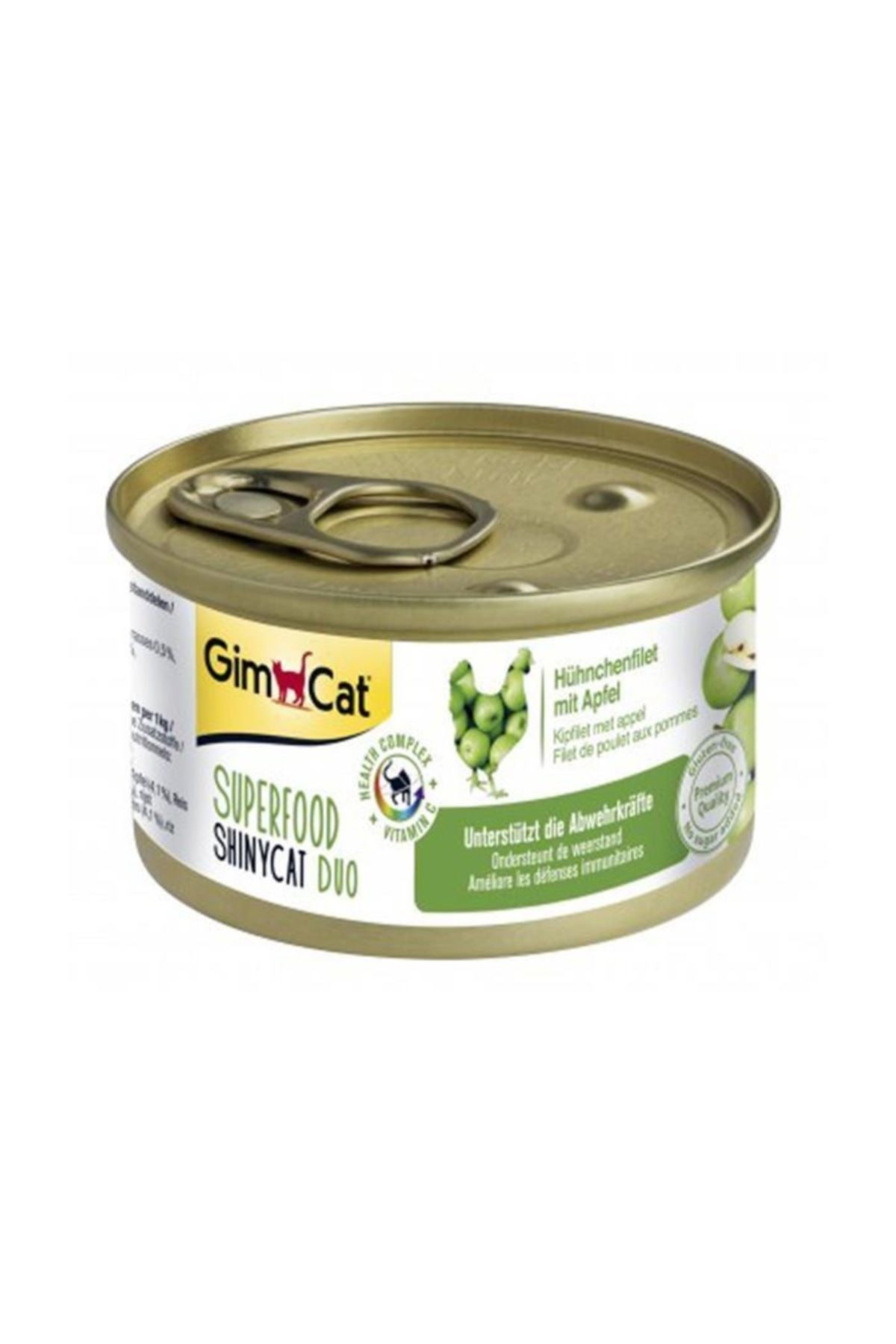GimCat Shiny Cat Superfood Duo Tavuk Etli ve Elmalı Yetişkin Kedi Konservesi 70 Gr