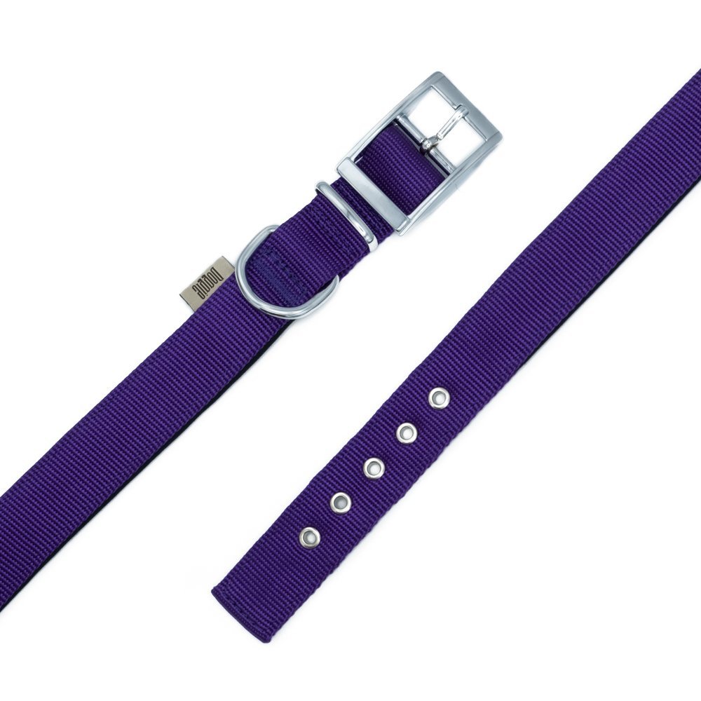 Doggie Elit Dokumadan El Yapımı Köpek Boyun Tasması 2.5x37-45 Cm Mor