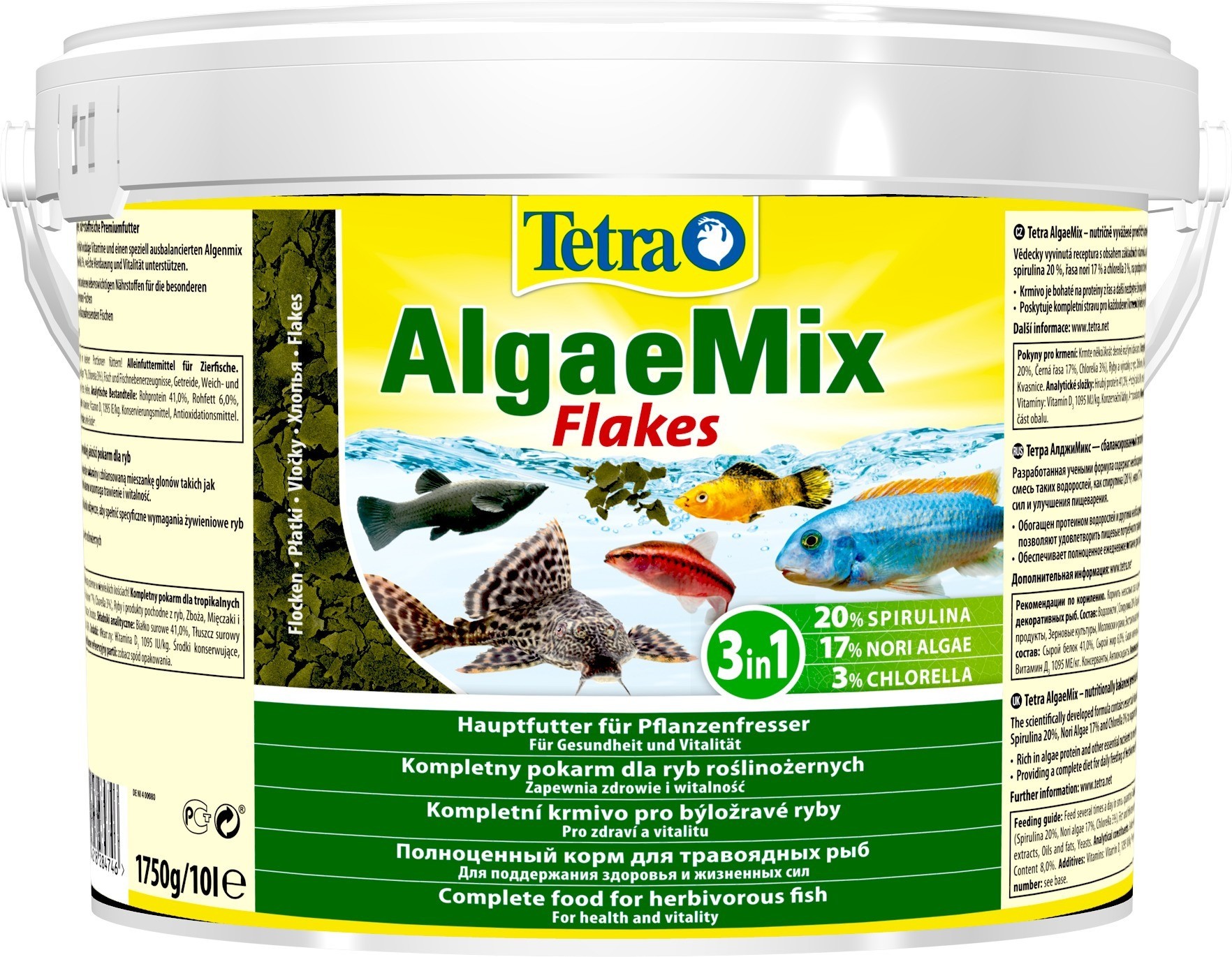 Tetra Algae Mix Balık Yemi  Kova 10 Lt