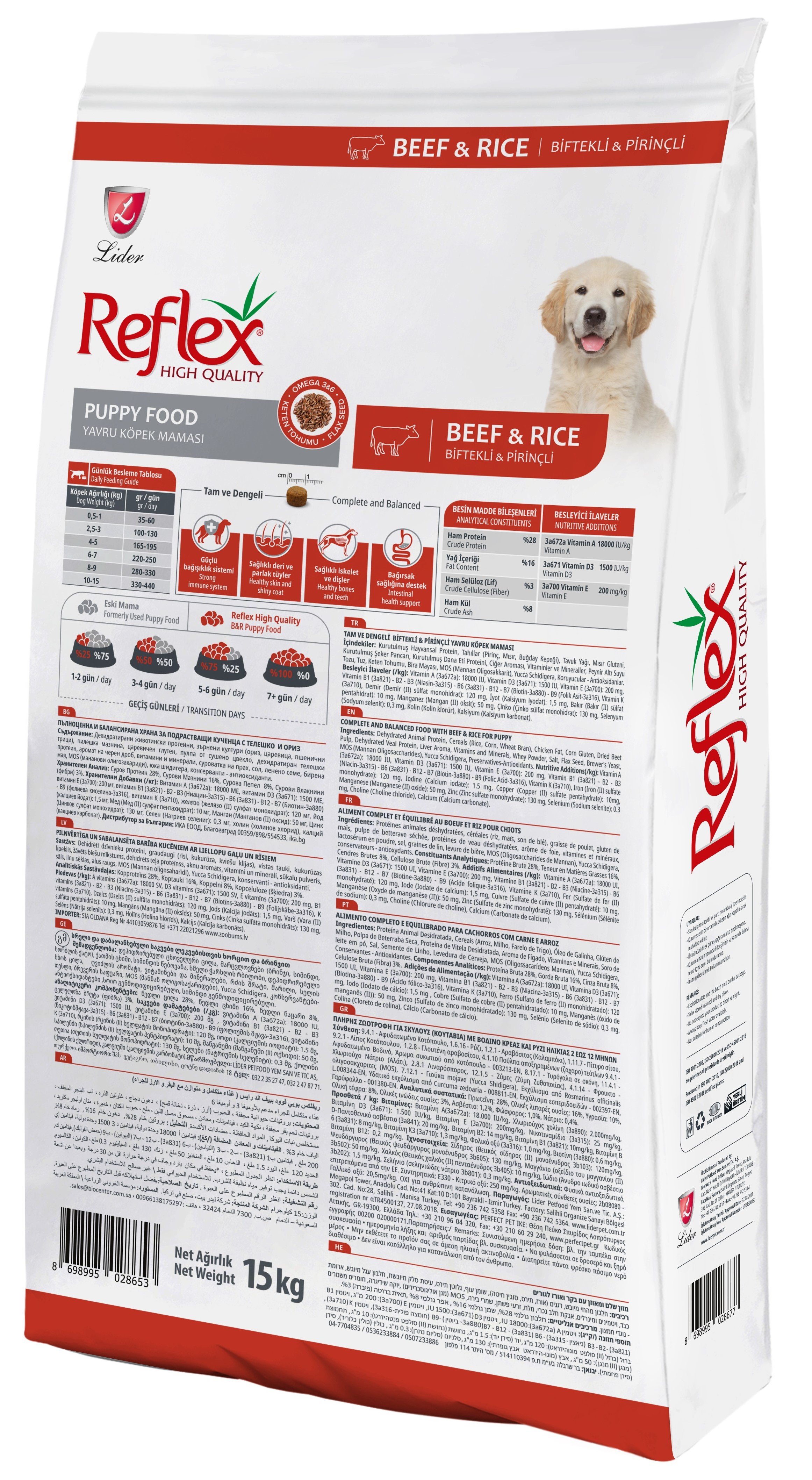 Reflex Biftekli Yavru Köpek Maması 15 Kg