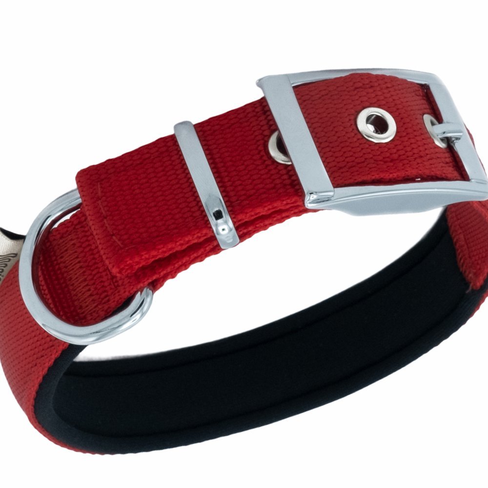 Doggie Elit Dokumadan El Yapımı Köpek Boyun Tasması 2.5x37-45 Cm Kırmızı
