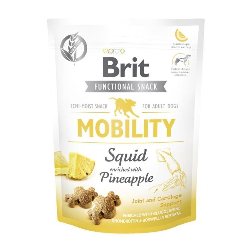 Brit Func. Snack Mobility Kalamar ve Ananaslı Köpek Ödülü 150 Gr