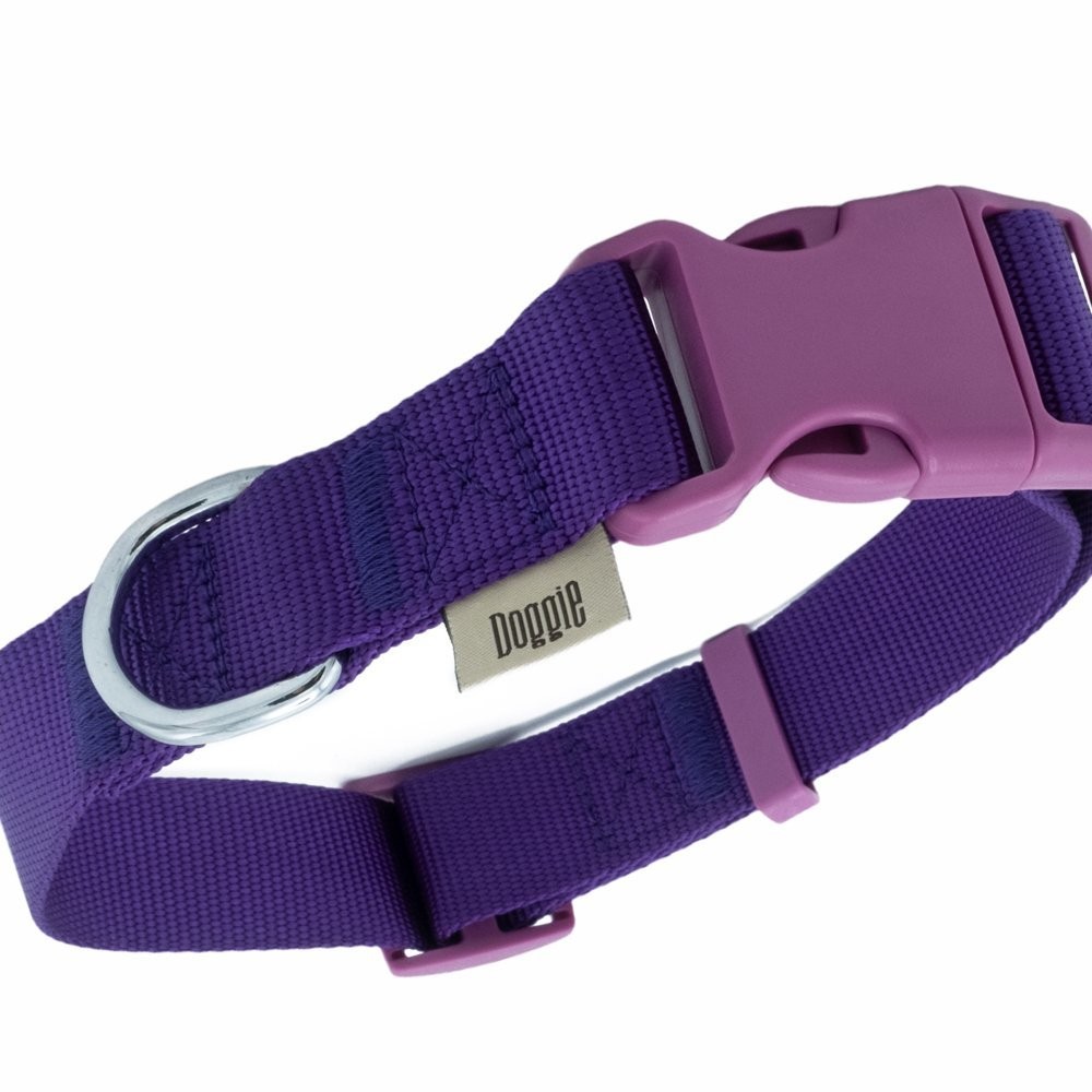 Doggie Ayarlanabilir Özellikli Dokumadan El Yapımı Köpek Boyun Tasması 3x45-60 Cm Mor
