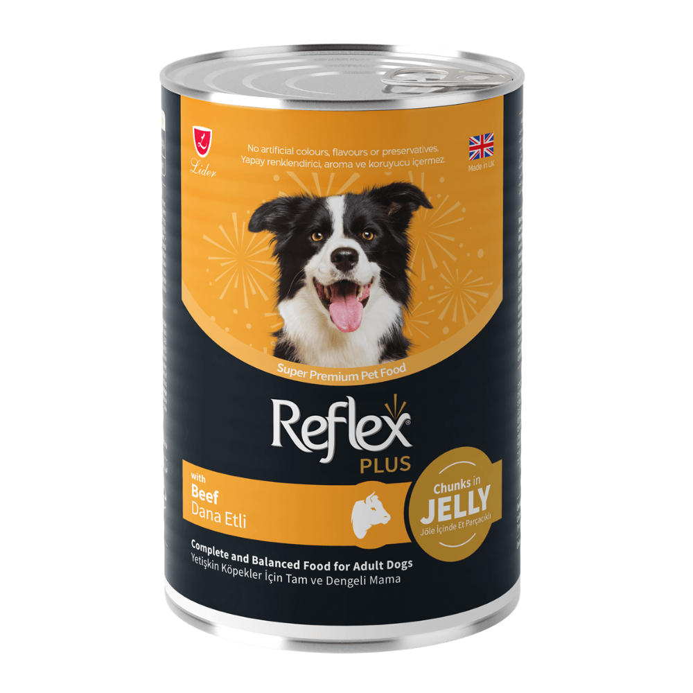 Reflex Plus Jöle İçinde Et Parçacıklı Dana Etli Yetişkin Köpek Konservesi 400 Gr