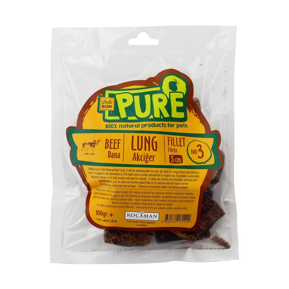 Delibon Pure Dana Kurutulmuş Ödül Akciğer 5 Cm 100 Gr