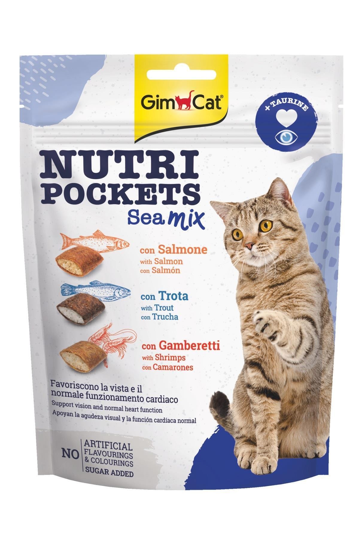 GimCat Nutripockets Seamix Taurine Kedi Ödülü 150 Gr