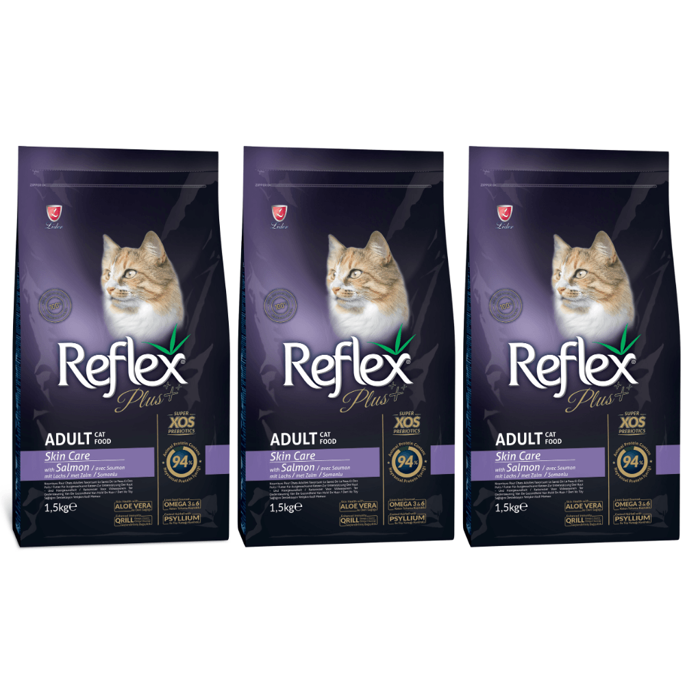 Reflex Plus Skin Care Somonlu Yetişkin Kedi Maması 1.5 Kg (3 Adet)