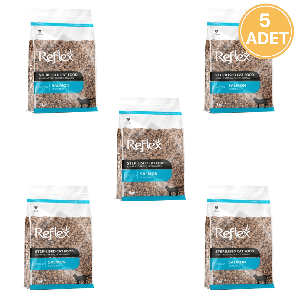 Reflex Somonlu Kısırlaştırılmıış Kedi Maması 1 KG (5 Adet)