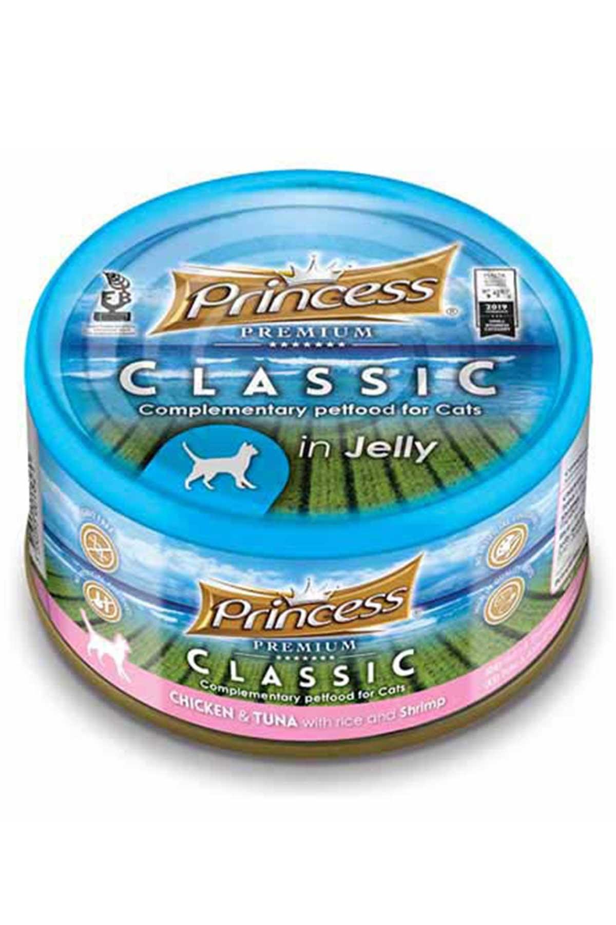 Princess Classic Tavuk Etli Ton Balıklı Karidesli ve Pirinçli Yetişkin Kedi Konservesi 170 Gr