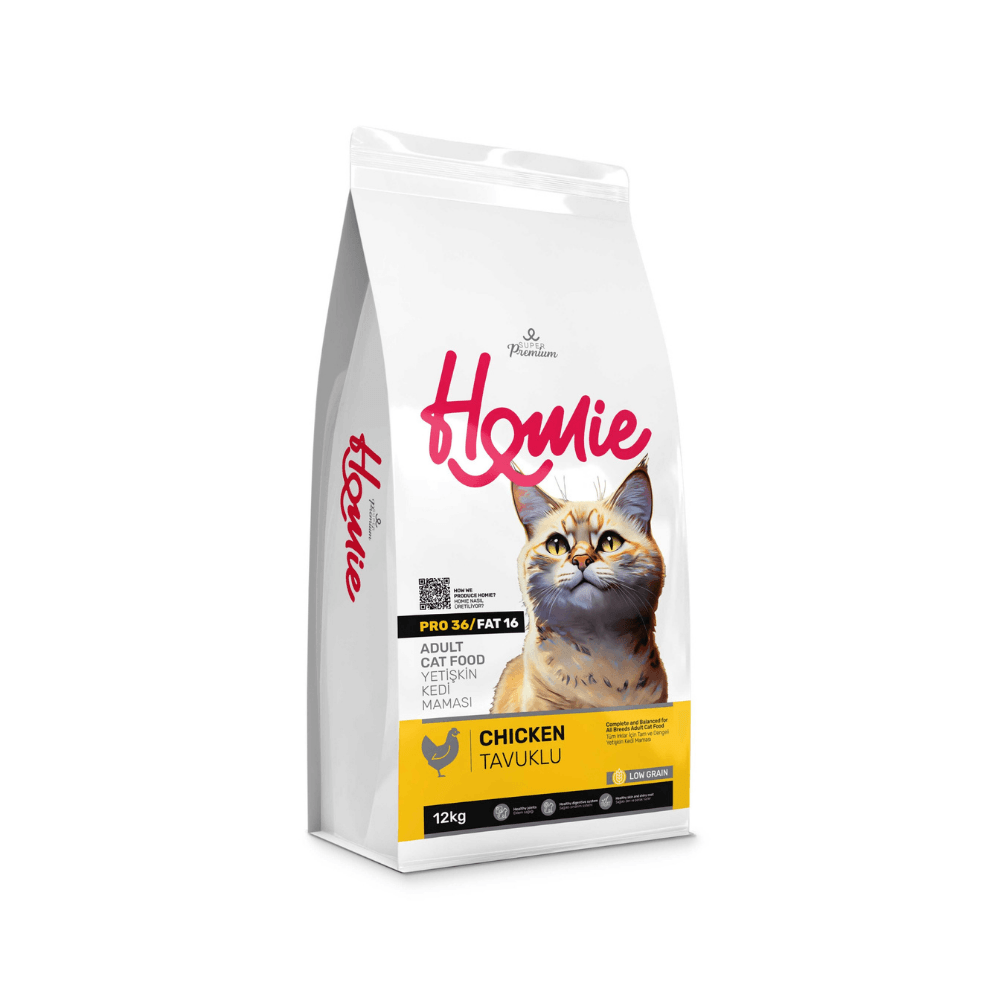 Homie Süper Premium Düşük Tahıllı Tavuklu Yetişkin Kedi Maması 12 Kg