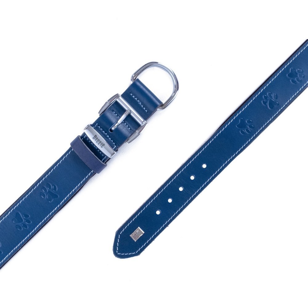 Doggie Deri Pati Desenli Boyun Tasması M 4x52-60 Cm Royal Mavi