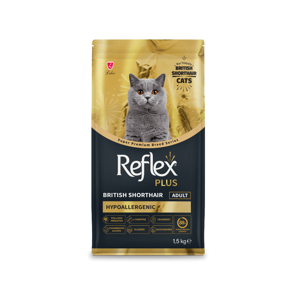 Reflex Plus British Shorthair Tavuklu ve Kızılcıklı Yetişkin Kedi Maması 1,5 Kg