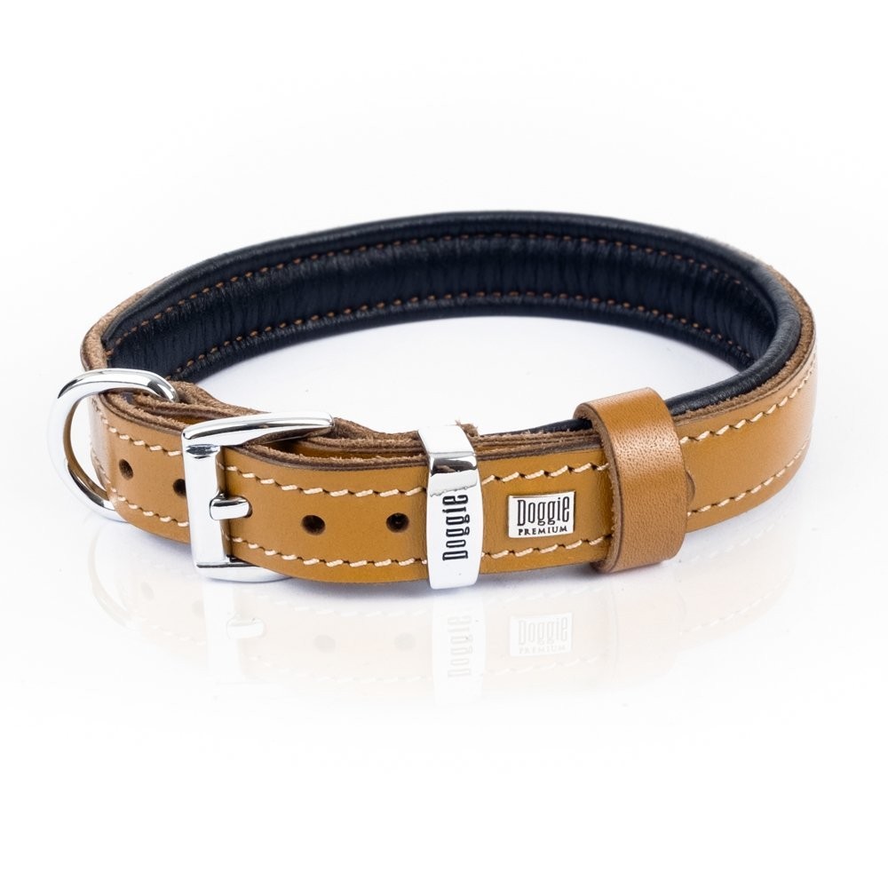 Doggie Firstclass Gerçek Deriden El Yapımı Köpek Boyun Tasması 2x30-35 Cm Camel