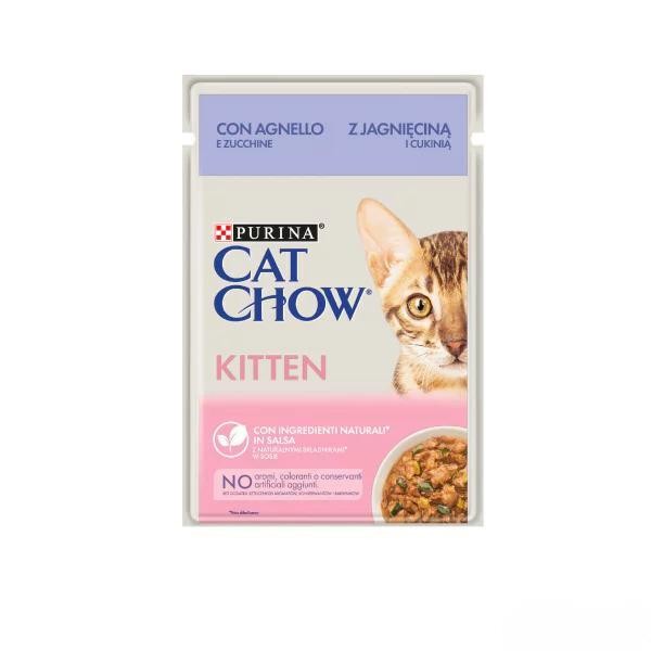 Cat Chow Pouch Sos İçinde Kuzu Etli ve Kabaklı Yavru Kedi Konservesi 85 Gr