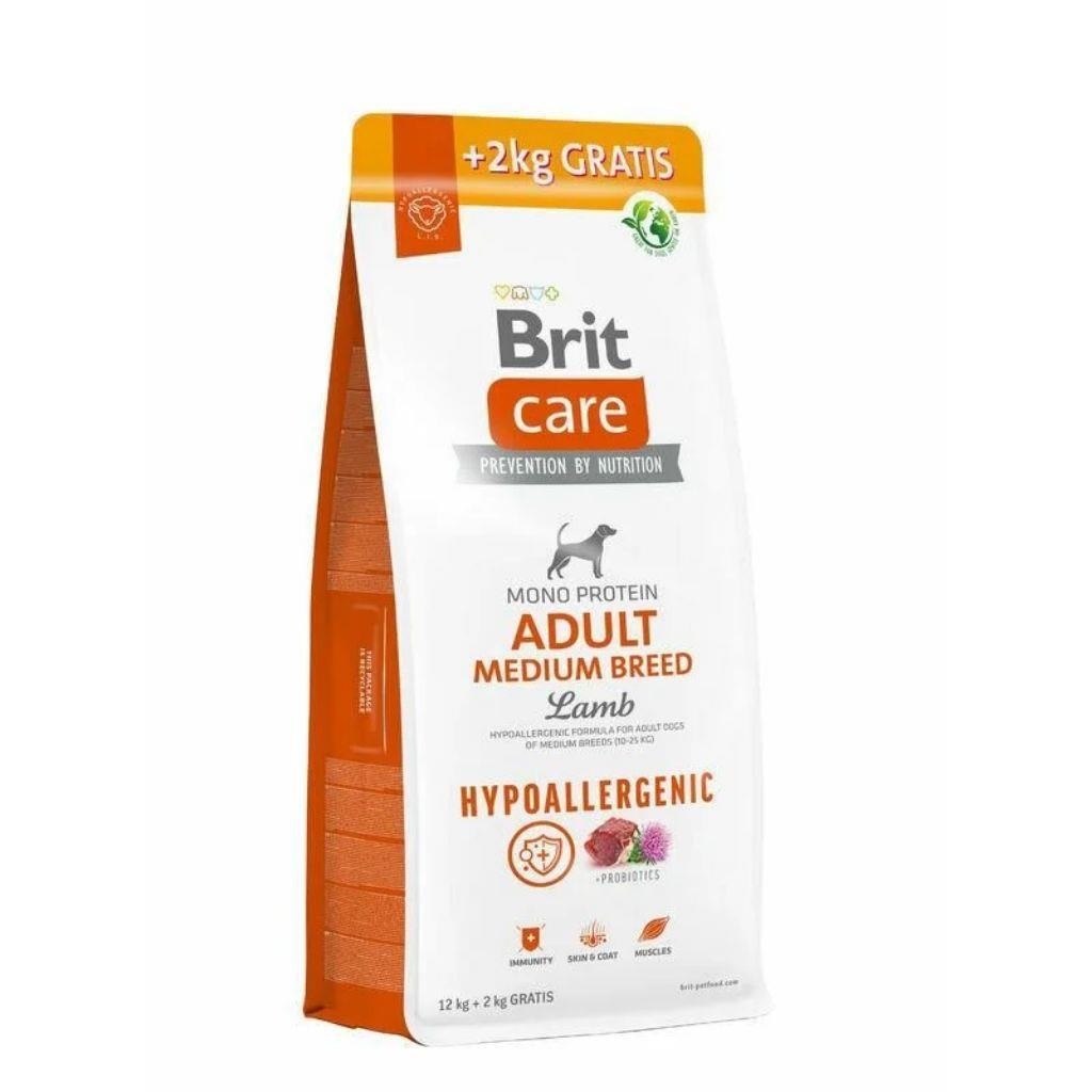 Brit Care Hypo-Allergenic Orta Irk Kuzu Etli Yetişkin Köpek Maması 12+2 Kg BONUS