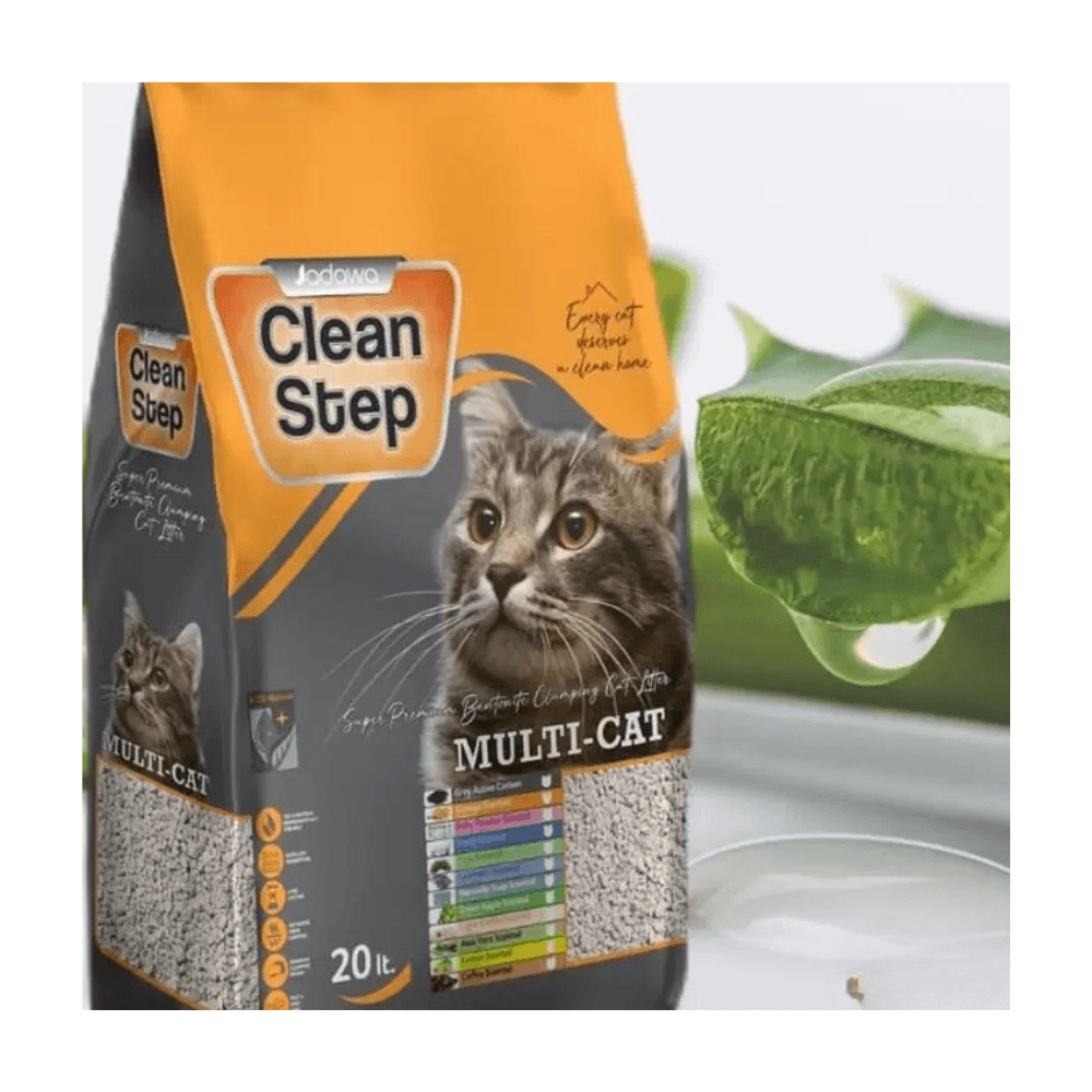 Jadawa Clean Step Aloe Vera Kokulu Topaklanan İnce Tane Bentonit Kedi Kumu 20 Lt
