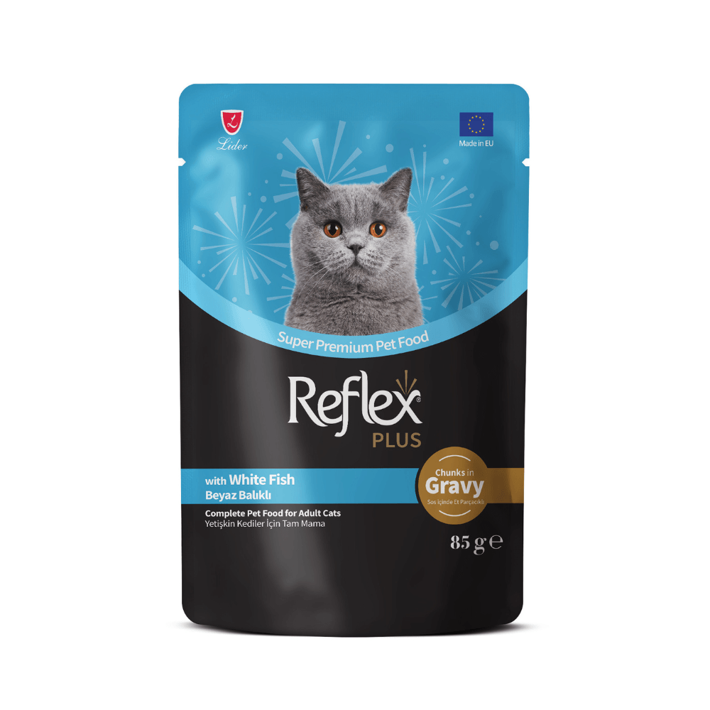 Reflex Plus Sos Et Parçacıklı Beyaz Balıklı Yetişkin Yaş Kedi Maması 85 G