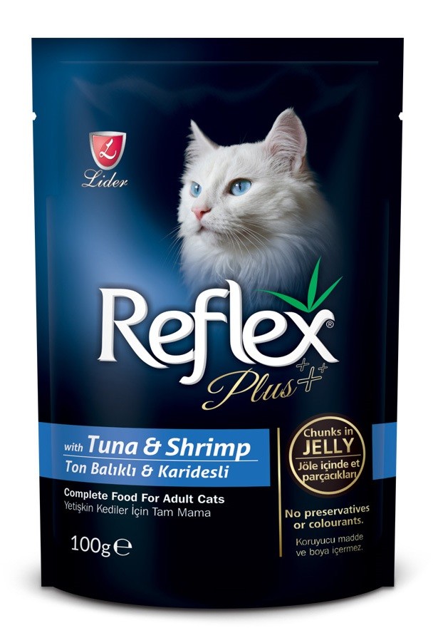 Reflex Plus Ton Balıklı ve Karidesli Jelly Kedi Konservesi 100 Gr