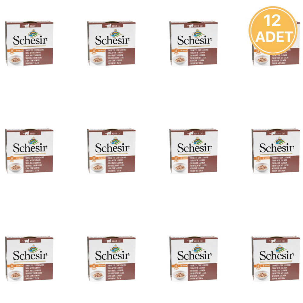 Schesir Soslu Ton Balıklı ve Somonlu Kedi Konservesi 70 Gr
