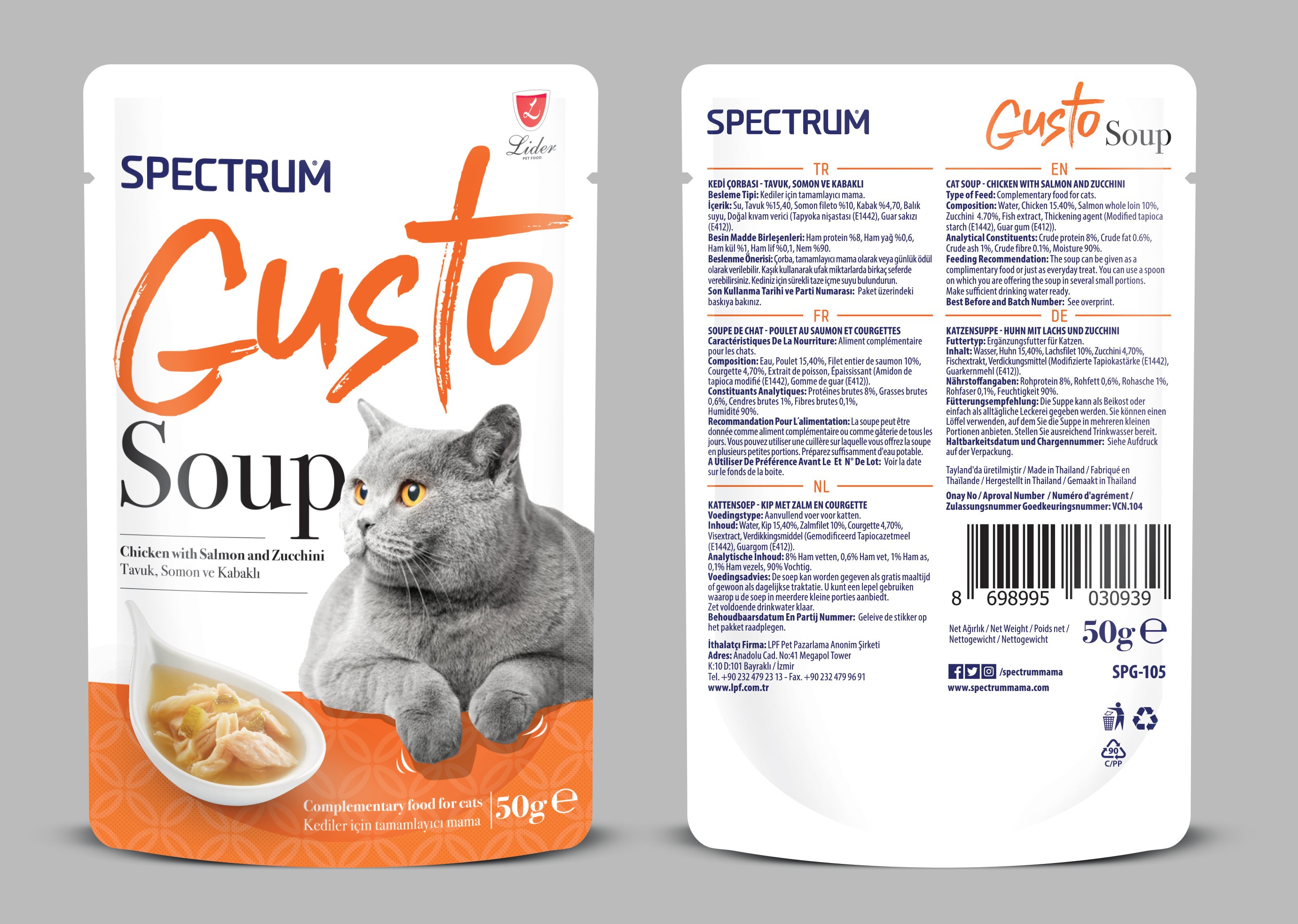 Spectrum Gusto Tavuk Etli Somon Ve Kabaklı Çorba 50 Gr