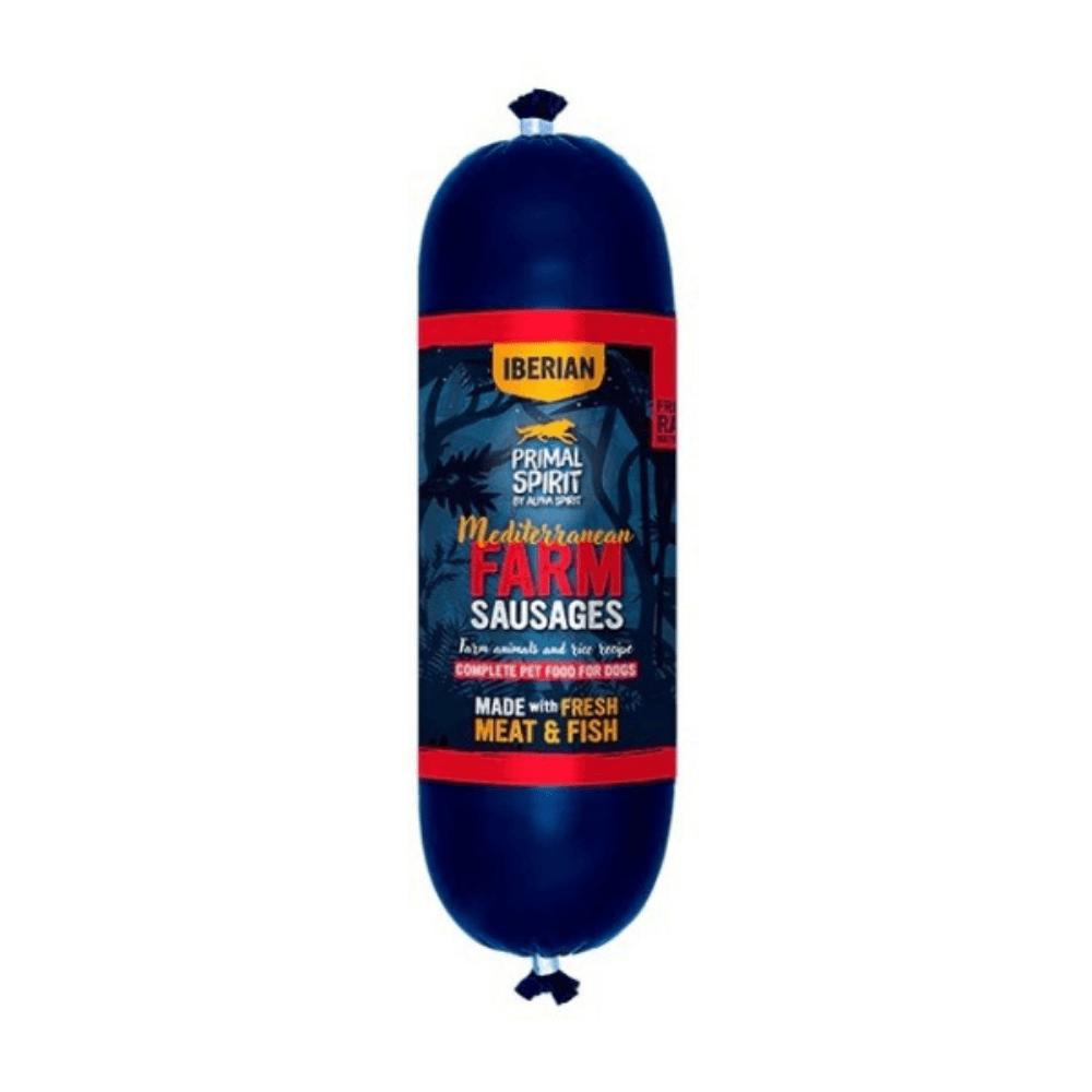 Primal Spirit Mediterranean Farm Domuzlu ve Hindi Etli Köpek Ödül Sosisi (BARF) 1 Kg