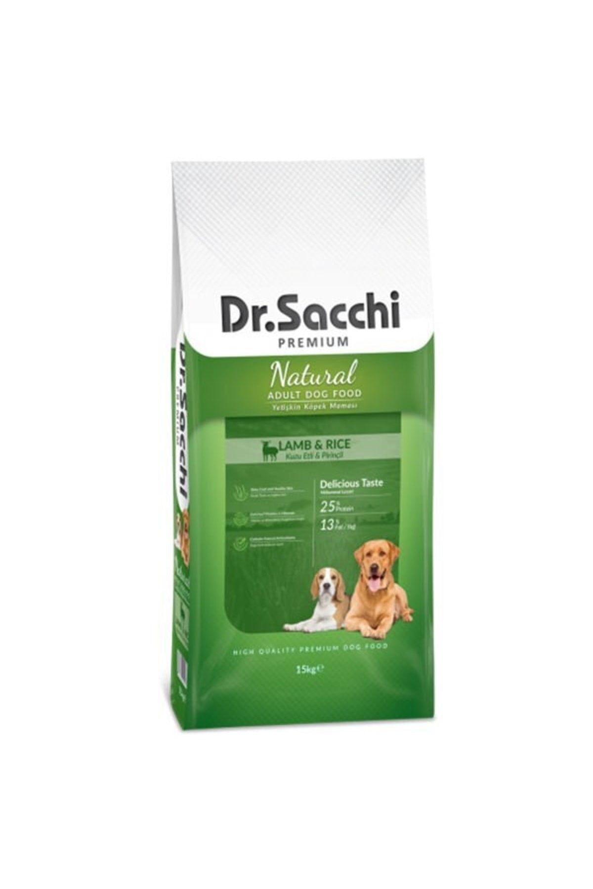 Dr. Sacchi Premium Natural Kuzu Etli ve Pirinçli Yetişkin Köpek Maması 15 Kg