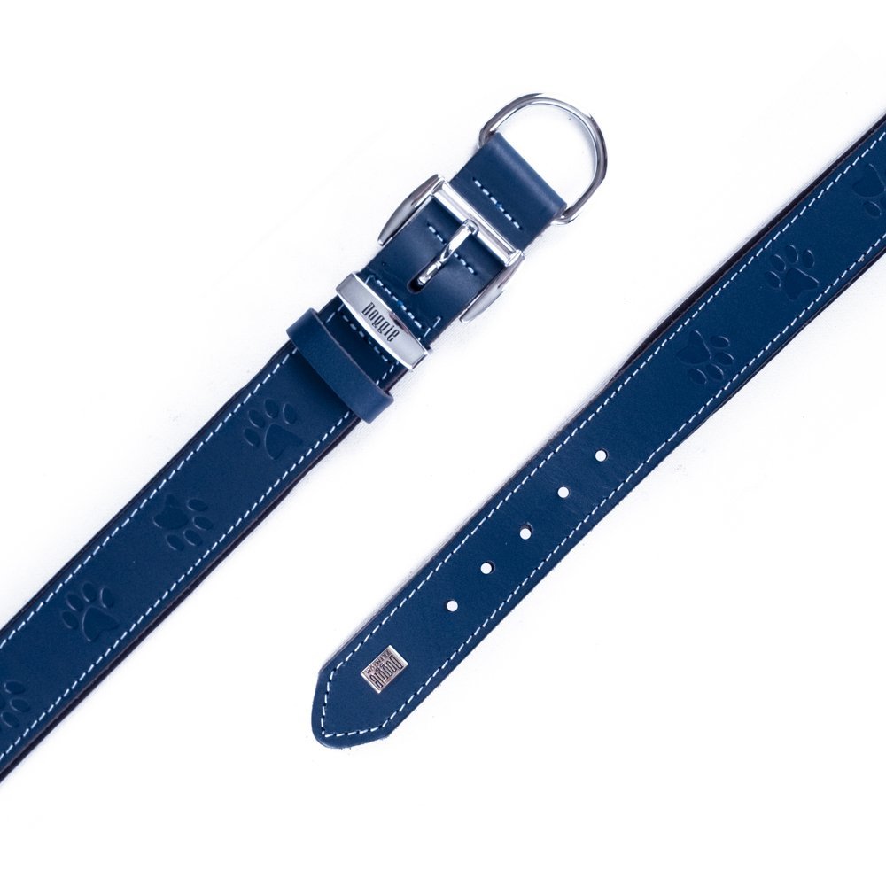 Doggie Deri Pati Desenli Boyun Tasması M 3x42-50 Cm Royal Mavi
