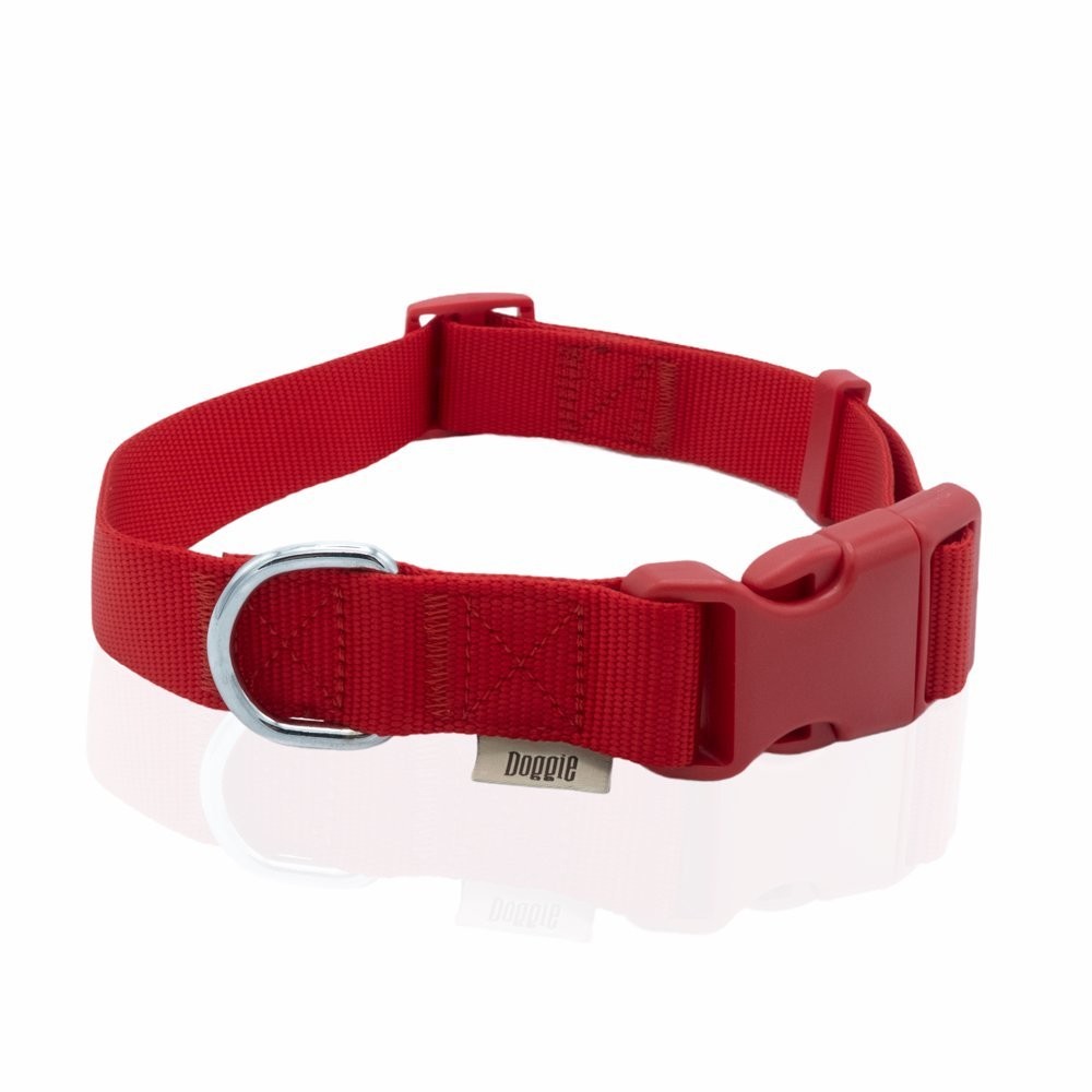 Doggie Ayarlanabilir Özellikli Dokumadan El Yapımı Köpek Boyun Tasması 3x45-60 Cm Kırmızı