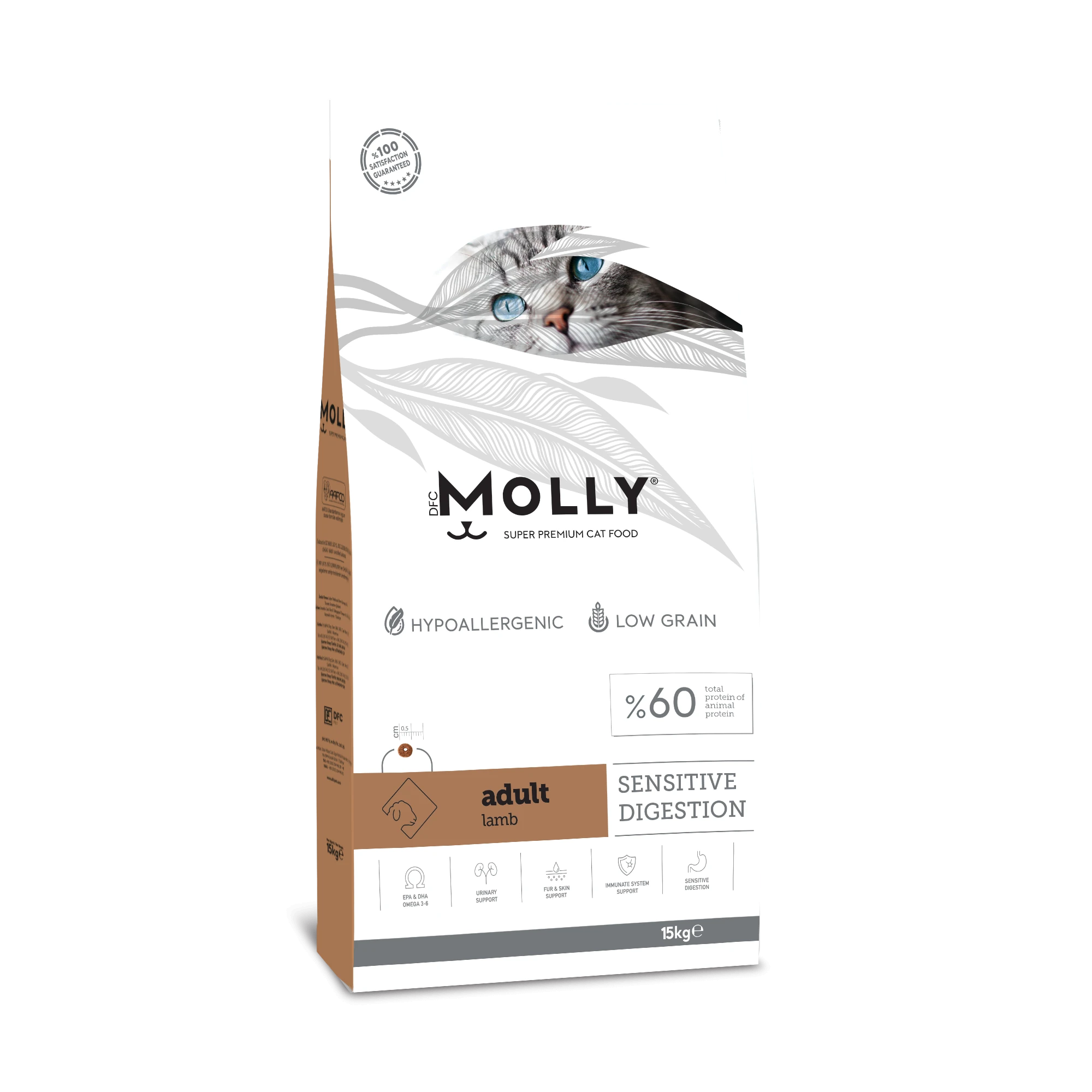 Molly Hipoalerjenik Düşük Tahıllı Kuzu Etli Yetişkin Kedi Maması 15 Kg