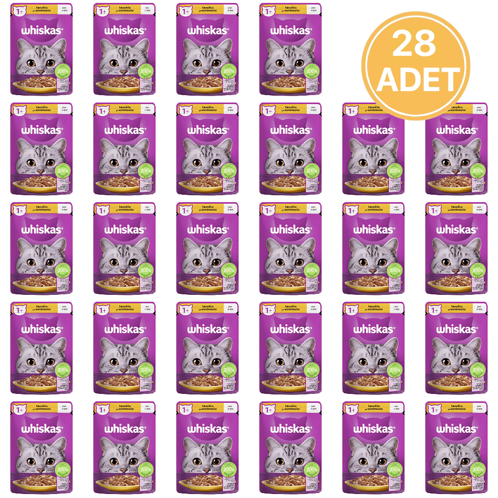 Whiskas Pouch Jöle İçinde Tavuk Etli Yetişkin Kedi Konservesi 85 Gr (28 ADET)