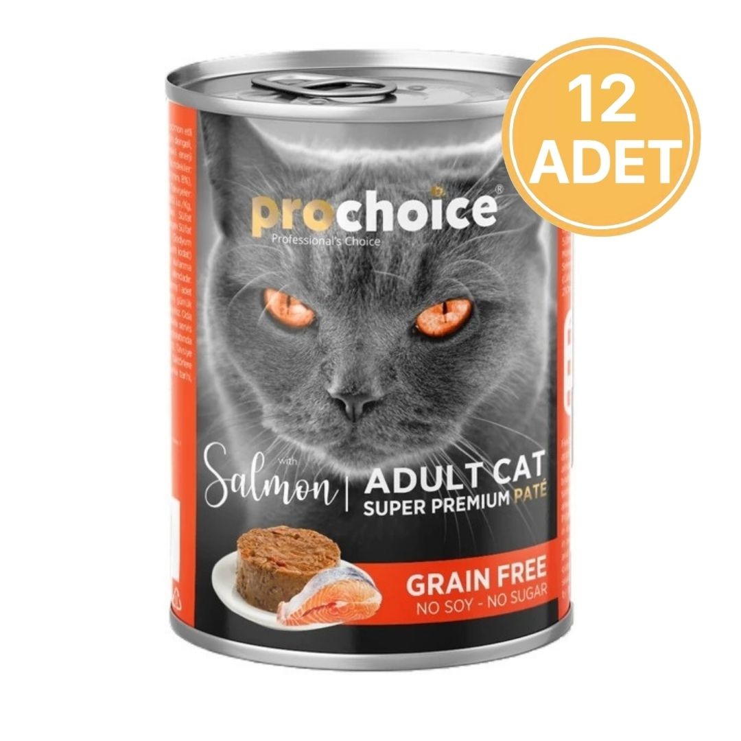 Prochoice Tahılsız Somonlu Ezme Konserve Kedi Maması 400 Gr (12 Adet)