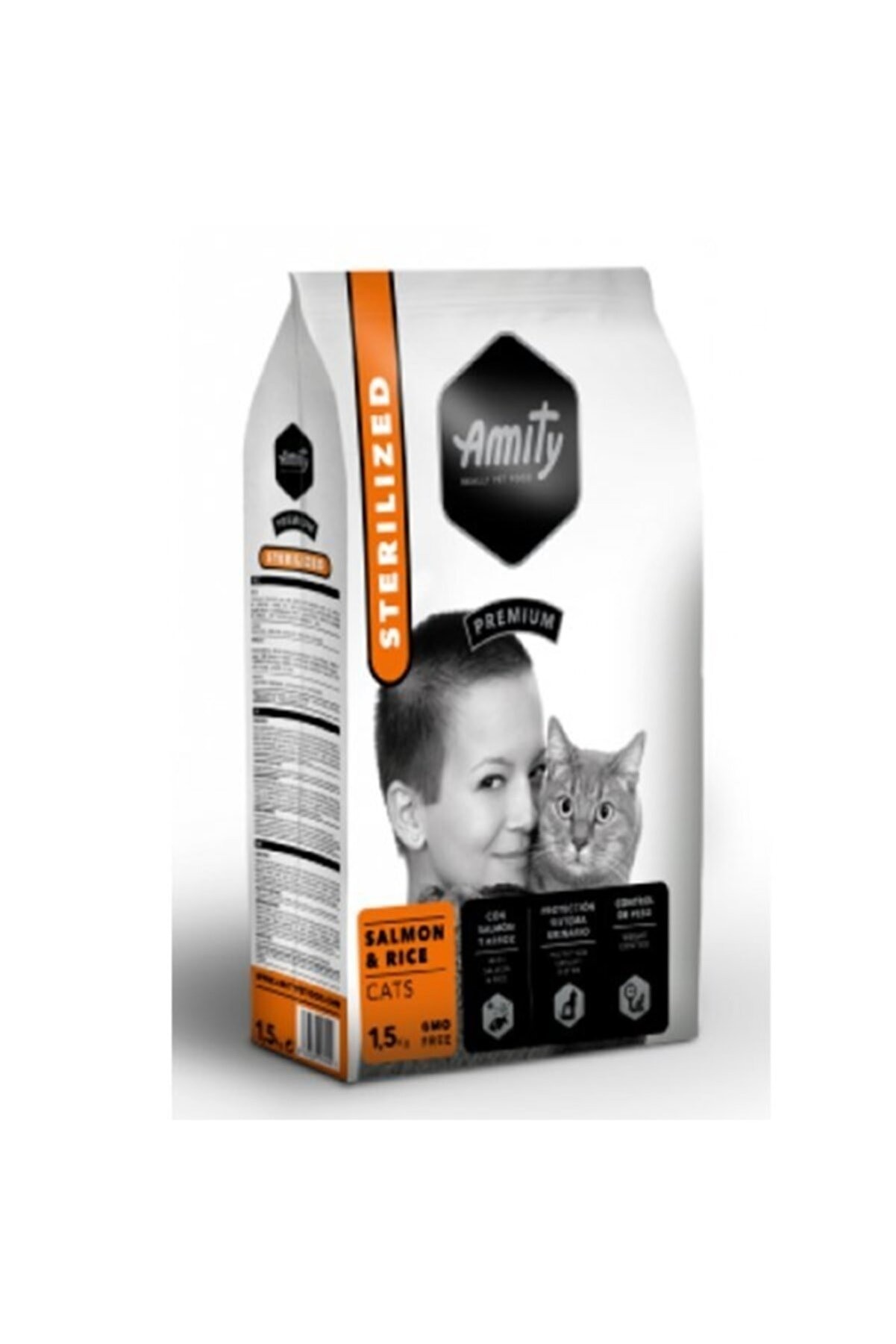 Amity Premium Kısırlaştırılmış Somonlu Kedi Maması 1.5 Kg