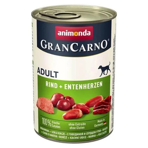 Animonda Gran Carno Sığır Etli ve Ördek Yüreği Yetişkin Köpek Konservesi 400 Gr